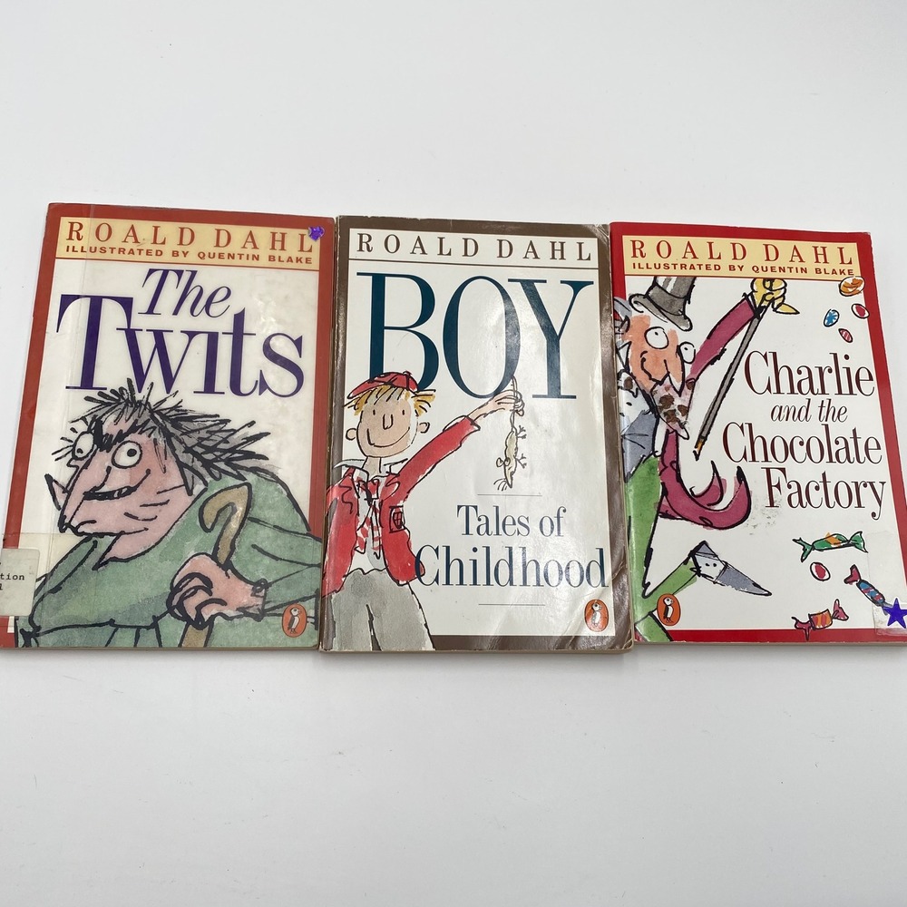 Roald Dahl‎ Kids Books Set: The Twits, Boy, Charlie Chocolate Factory Paperback
